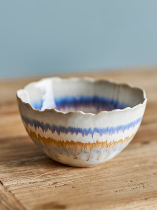 Skål i stentøj, blå Zeno Ø14,5×8 cm