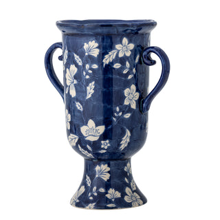 Vaas aardewerk blauw Amara Ø12×21 cm