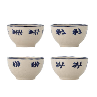 Schälchen aus Steingut, blau, Eimy, Set mit 4 Stück
