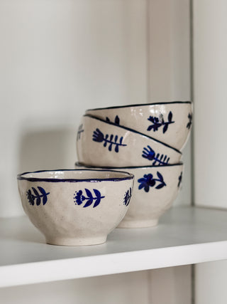 Schälchen aus Steingut, blau, Eimy, Set mit 4 Stück