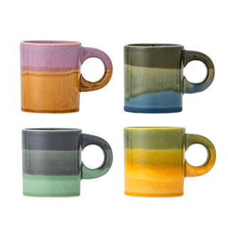 Stoneware mug set, multicolor Joris - set of 4