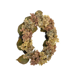 Corona di fiori artificiali rosa Ortensia Ø61×13 cm