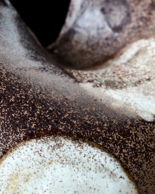 Jarrón Expo Marrón Blanco roto Altura 19cm