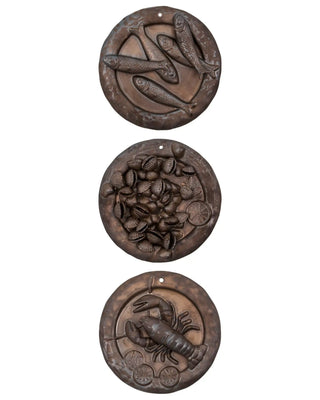 Art mural Plate grès brun - set de 3