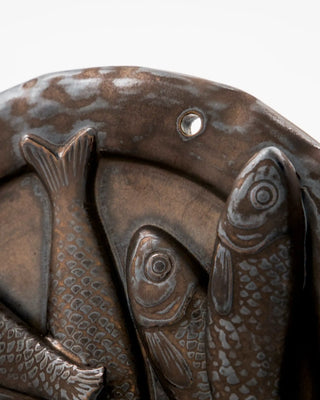 Art mural Plate grès brun - set de 3