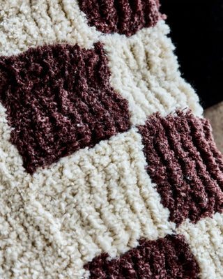 Kussenhoes Chess Bruin Gebroken wit 50x50cm