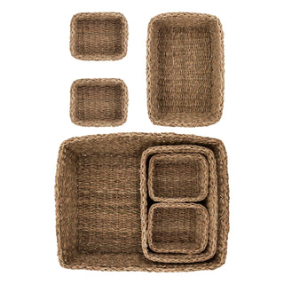 Cesta de almacenamiento Square Natural - 7 piezas