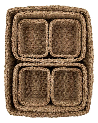 Panier de rangement Square Naturel - 7 pièces