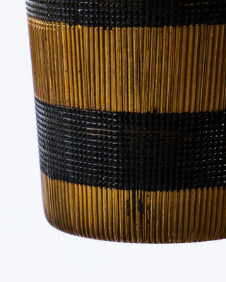 Theelichthouder Stripe Bruin Zwart 7.5cm - 2 stuks