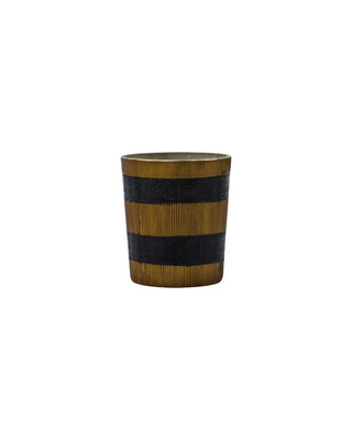 Theelichthouder Stripe Bruin Zwart 7.5cm - 2 stuks