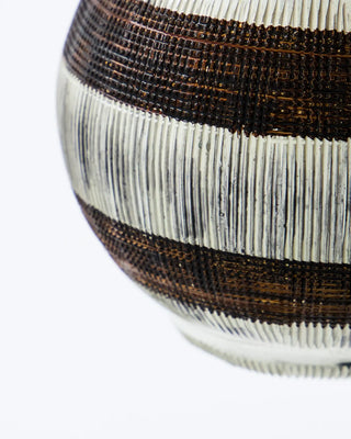 Theelichthouder Stripe Zilver Bruin 7.5cm - set van 2