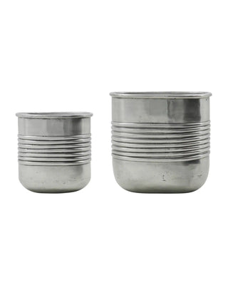 Hangende Bloempotten Groove zilver 18cm