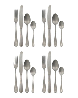 Set di posate Brush argento - 16 pezzi