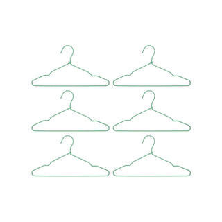 Perchas de alambre verdes - 6 unidades