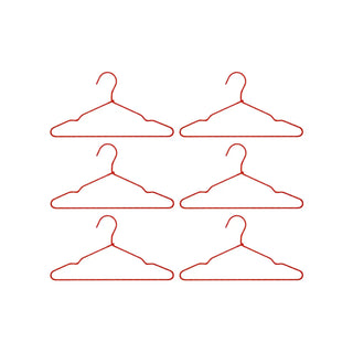 Wire kledinghangers rood - 6 stuks