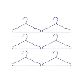 Percha de alambre azul - 6 unidades