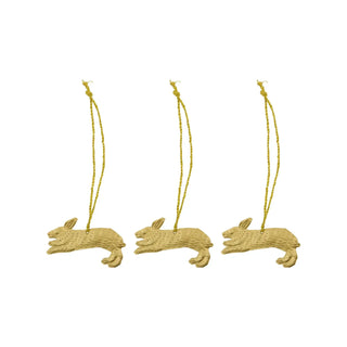 Ornement de Pâques Rabbit cuivre antique - 3 pièces