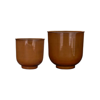 Blomsterpotte Cove brun - sæt med 2