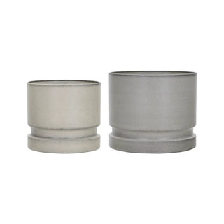 Blomsterpotte Pepple sandfarvet metal - sæt af 2