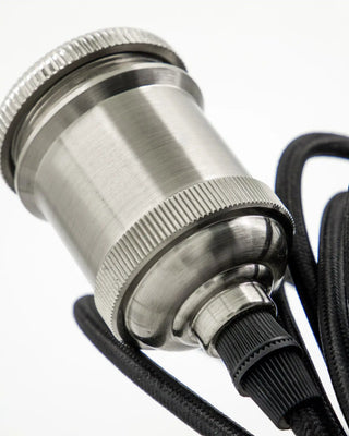 Silver-colored E27 fitting with industrial look