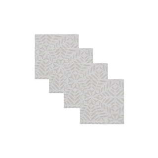 Serviettes en tissu Clip blanc gris - 4 pièces