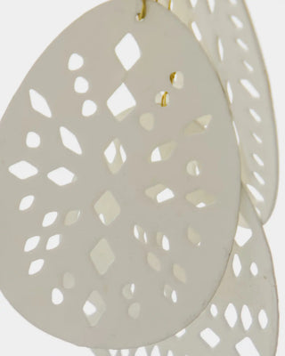 Metal egg Easter ornaments beige 3cm - 3 pieces