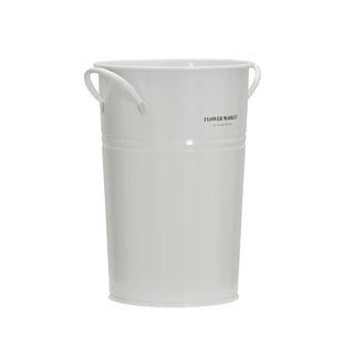 Flower market bloempot wit metaal 37cm