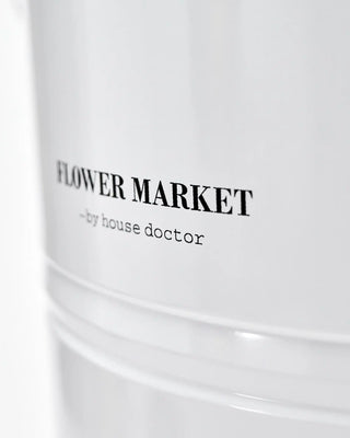 Flower market bloempot wit metaal 37cm