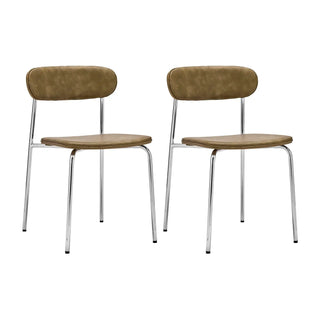 Pova stoel crome kaki - 2 stuks