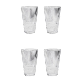 House Doctor Slots set van 4 transparante bierglazen met ribbels