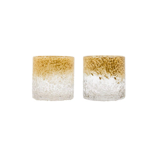 Waxinelichthouders Teagan caramel set van 2