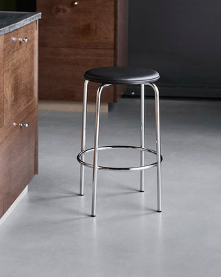 Barstol Comma sort krom Ø37×66 cm