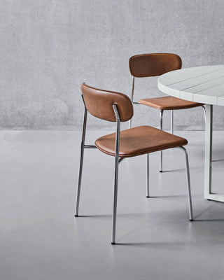 Chaises de salle à manger Pova cognac lot de 2