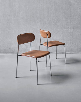 Chaises de salle à manger Pova cognac lot de 2