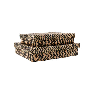 Aufbewahrungskörbe Ollie schwarz natur Set von 2