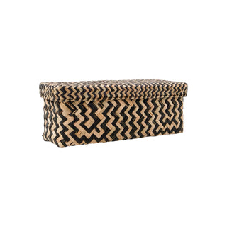 Aufbewahrungsbox Ollie schwarz natur 13×12×33 cm