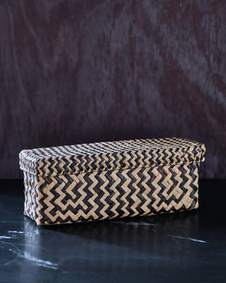Aufbewahrungsbox Ollie schwarz natur 13×12×33 cm