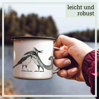 Handgefertigte Emaille-Tasse Eichhörnchen 300ml - Het Adres