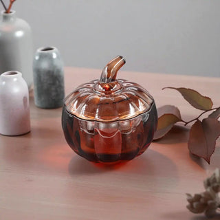 Pumpkin jar red glass 11cm