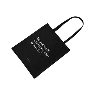 Katoenen tas Be yourself zwart - Het Adres