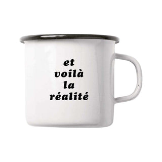 Emaille mok Realité 300ml - Het Adres
