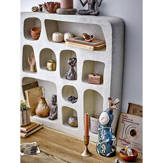 Anthonio wandkast naturel 68cm van Bloomingville, van opzij met verhoudingen en constructie zichtbaar