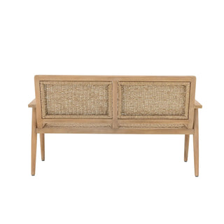 Bank acacia nature Sorrento 132cm van Bloomingville, van bovenaf met vorm en indeling zichtbaar