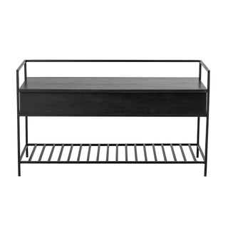 Bank mango zwart Abelone 102cm van Bloomingville, van bovenaf met vorm en indeling zichtbaar