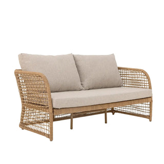 Bank polyrattan nature Penzano 164cm van Bloomingville, aan de achterzijde met constructie zichtbaar