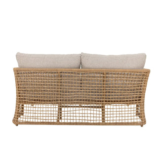 Bank polyrattan nature Penzano 164cm van Bloomingville, met materiaal en structuur van dichtbij zichtbaar