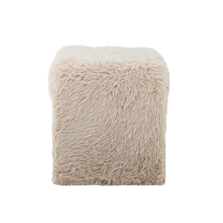 Bankje beige Bobbie 70cm van Bloomingville, aan de achterzijde met constructie zichtbaar