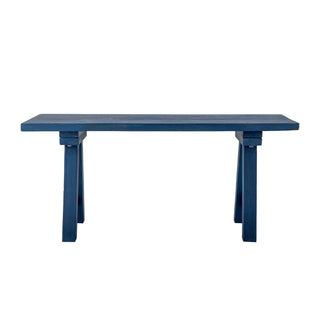 Bankje blauw hergebruikt hout Porir - 100cm van Bloomingville, met materiaal en structuur van dichtbij zichtbaar