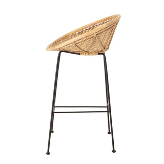 Barkruk rotan nature Yonne 94cm van Bloomingville, van bovenaf met vorm en indeling zichtbaar