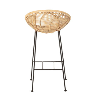 Barkruk rotan nature Yonne 94cm van Bloomingville, met materiaal en structuur van dichtbij zichtbaar